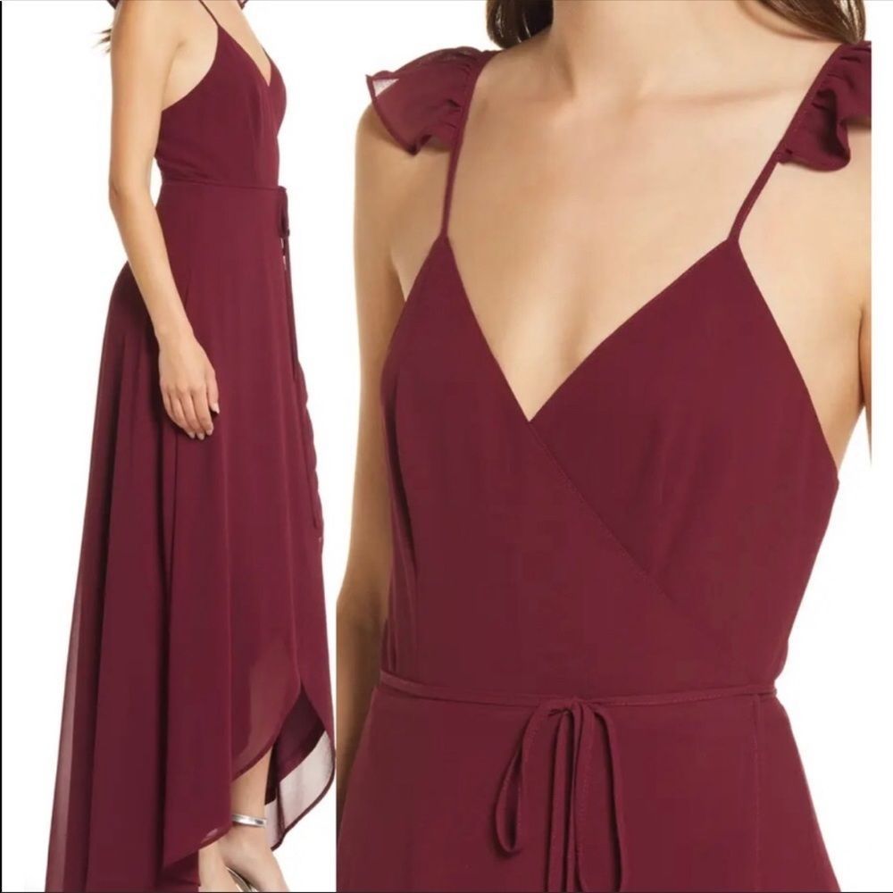 Lulu’s NWT Heroes To Us Dress Burgundy Sz M - Picture 3 of 11